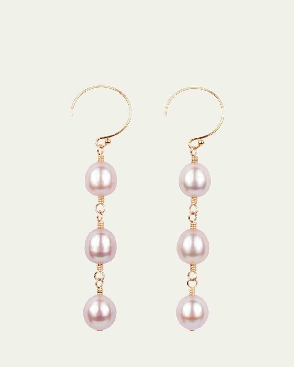 Blush Earrings with Pearls